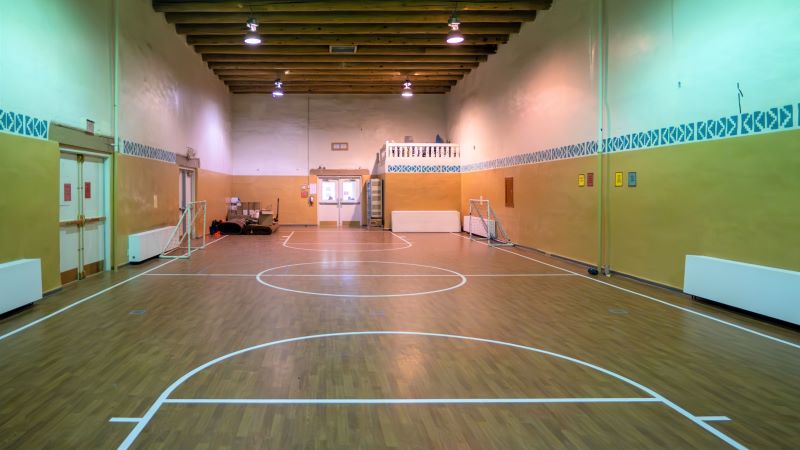 small gym inside Taos Day School